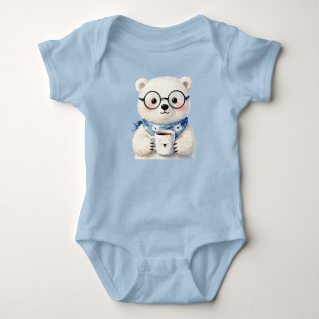 Body Para Bebé Oso polar de chocolate caliente (Anverso)