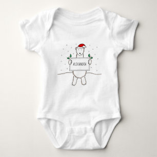 Body Para Bebé Oso polar de Navidades personalizados