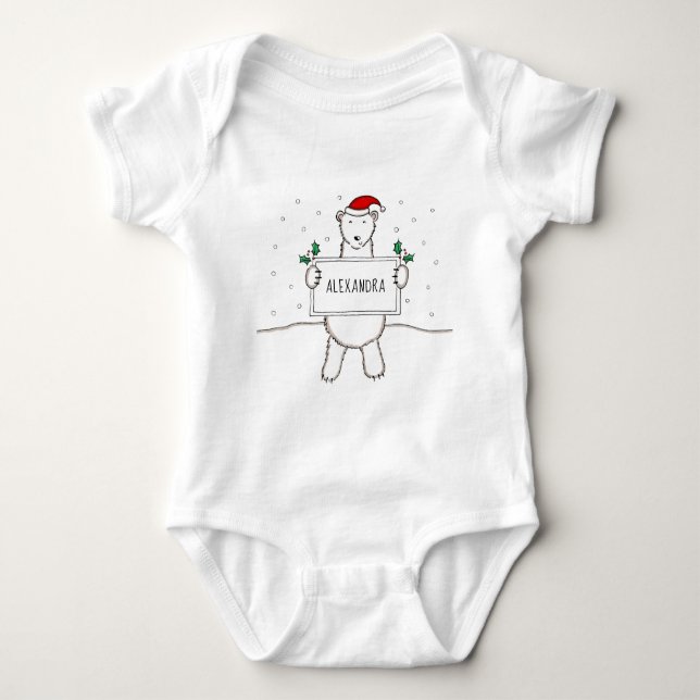 Body Para Bebé Oso polar de Navidades personalizados (Anverso)