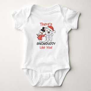 Body Para Bebé Oso Polar, hay un muñeco de nieve como un muñeco d