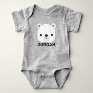 Body Para Bebé Oso Polar Pequeño y Lindo con Nombre Personalizado