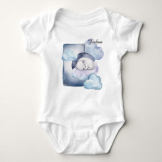 Body Para Bebé Oso Polar Sleepy en las Nubes Personalizable