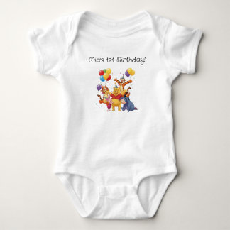 Body Para Bebé oso Pooh y cumpleaños de la pandilla