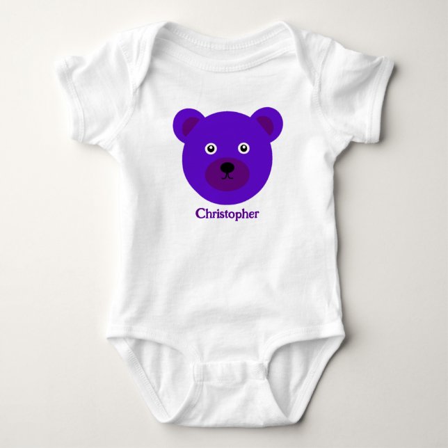 Body Para Bebé Oso púrpura (Anverso)
