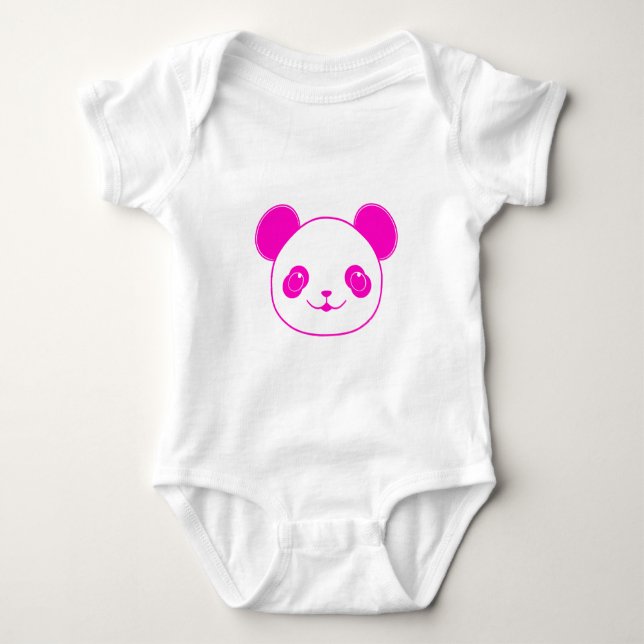 Body Para Bebé Oso rosa Kawaii Panda (Anverso)
