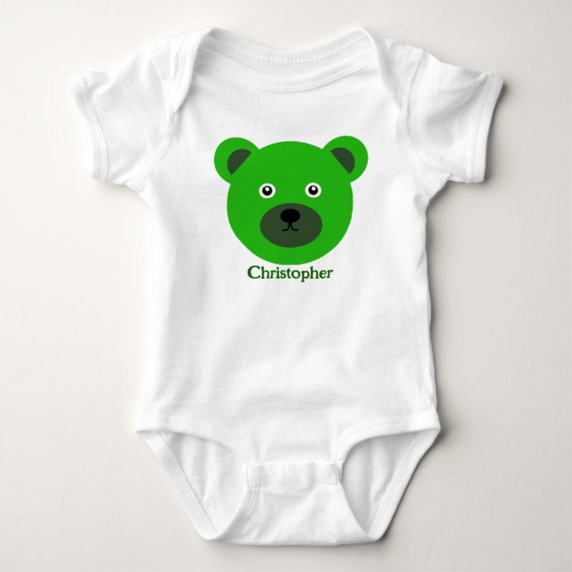 Body Para Bebé Oso verde lindo (Anverso)