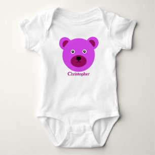 Body Para Bebé Oso violeta cúbico