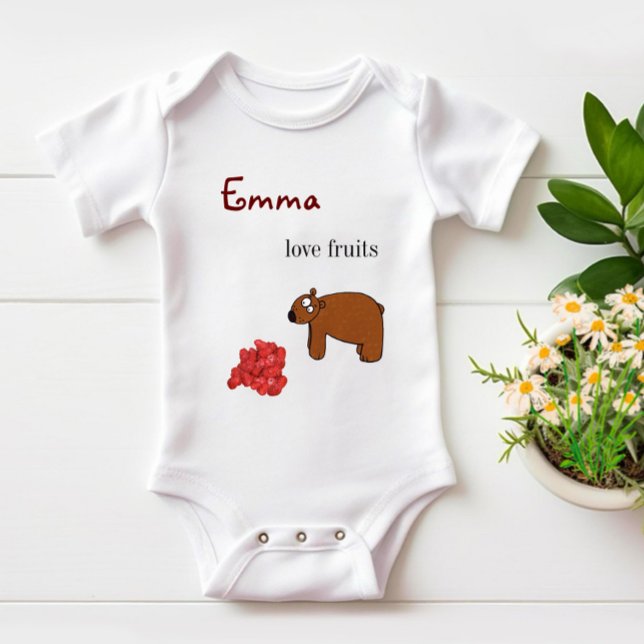 Body Para Bebé Oso y frambuesa (Subido por el creador)