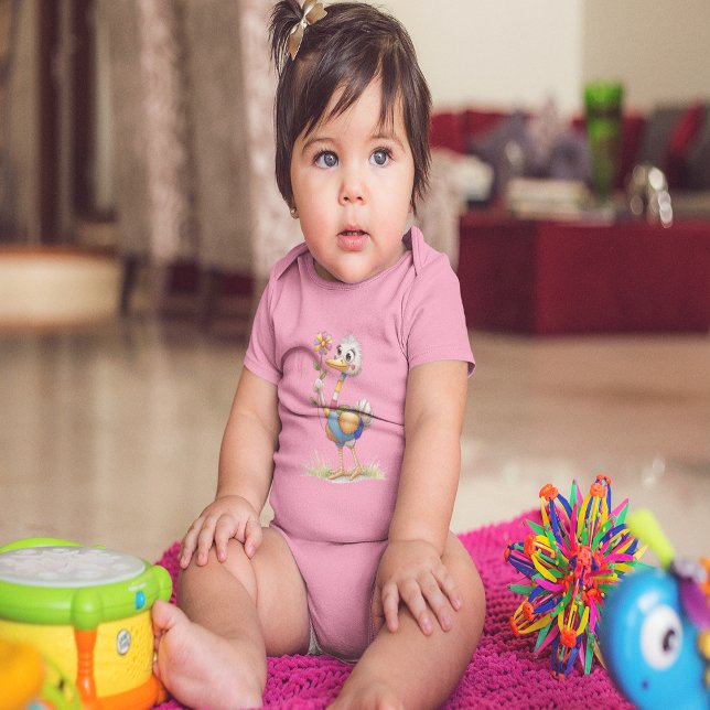 Body Para Bebé Ostrich cutáneo (Cute Ostrich Baby Bodysuit)