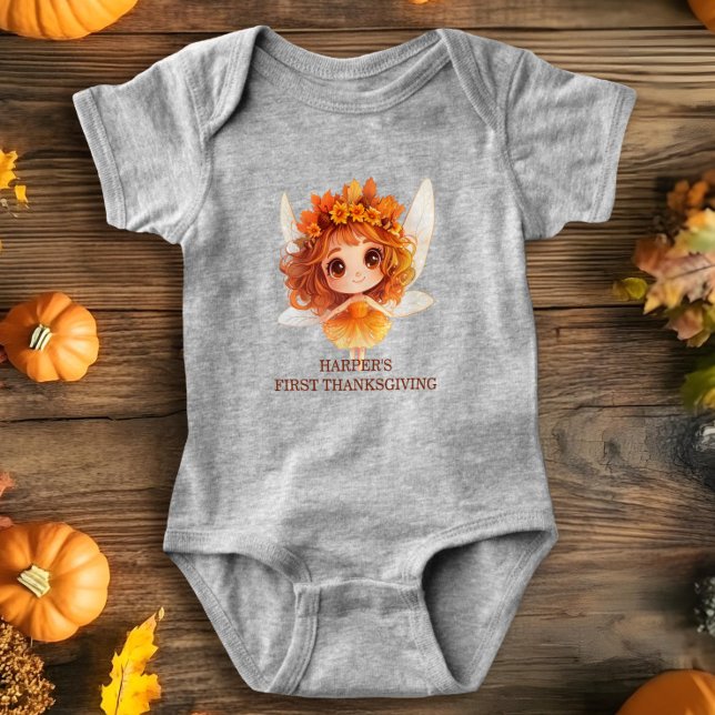 Body Para Bebé Otoño Fairy Woodland (This stunning baby bodysuit design features soft fall colors with an illustration of an Autumn fairy)