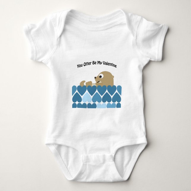 Body Para Bebé Otter Be My Valentine (Anverso)