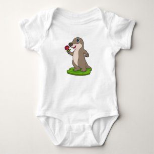 Body Para Bebé Otter con flor