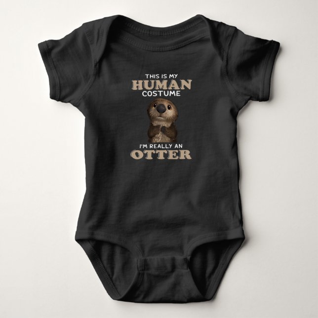 Body Para Bebé Otter Gift | Mi disfraz humano soy realmente un ab (Anverso)