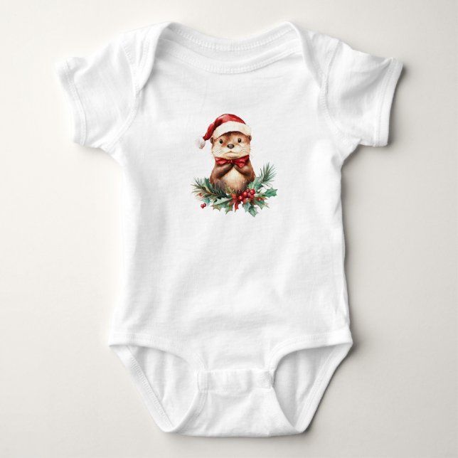 Body Para Bebé Otter, Navidades de Beaming (Anverso)
