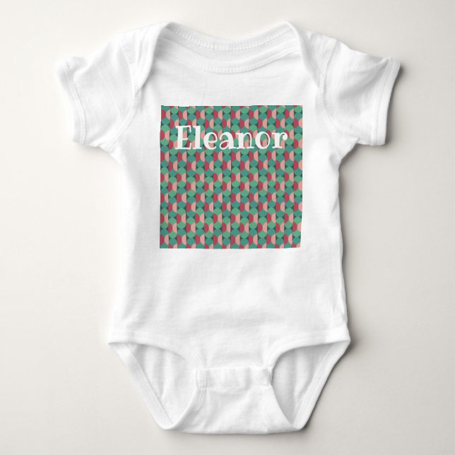Body Para Bebé Ovalos y semicírculos retro (Anverso)