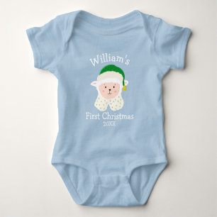 Body Para Bebé Oveja bebé de Navidad personalizada con sombrero d