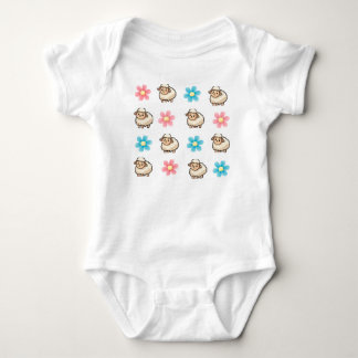 Body Para Bebé Oveja linda rosa y azul con nombre personalizado p