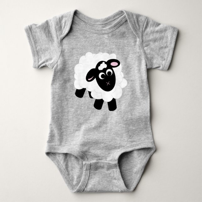 Body Para Bebé Oveja Personalizado suave gris (Anverso)