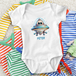 Body Para Bebé Ovni Personalizado Lindo