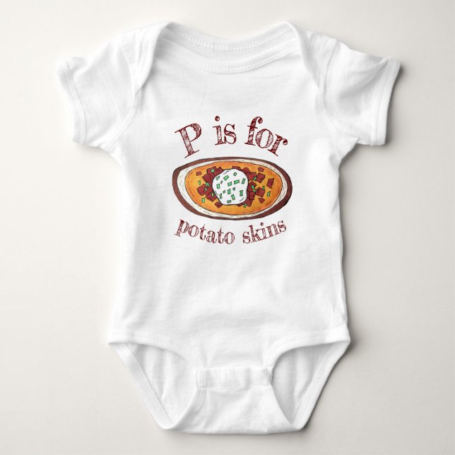 Body Para Bebé P es para papa Piel Snack Comida Aperitivo Bacon (Anverso)