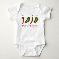 P es para Peppers Chili Jalapeño Veggie Letter P