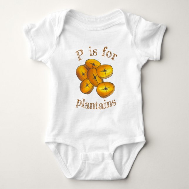 Body Para Bebé P es para PLANTAINS Jamaican Food Alphabet ABCs (Anverso)