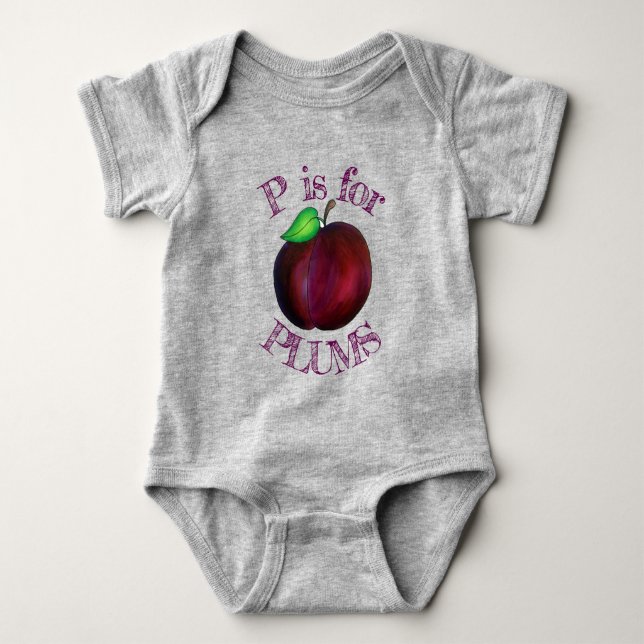 Body Para Bebé P es para Plumas Ripe Verano Purple Plum Fruto (Anverso)