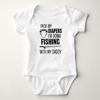 Body Para Bebé Pack my diapers, i´m going fishing with daddy