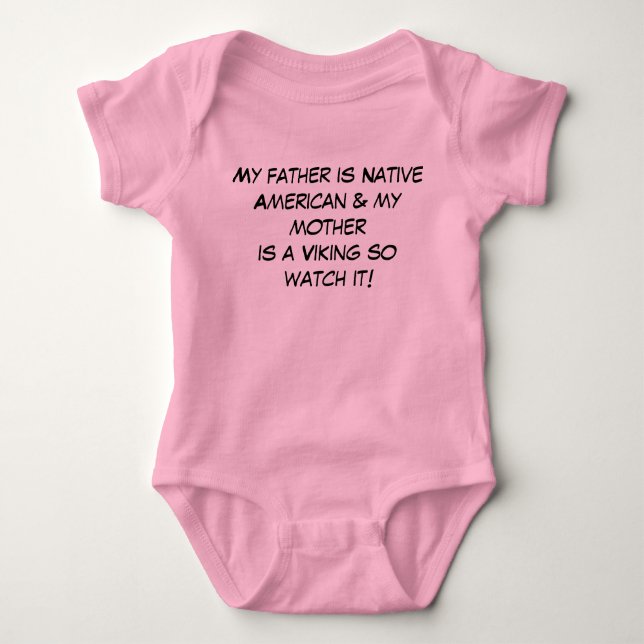 Body Para Bebé Padre es nativo estadounidense y madre vikea camis (Anverso)