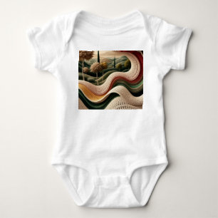 Body Para Bebé Paisaje abstracto ondulado: patrón de remolino art