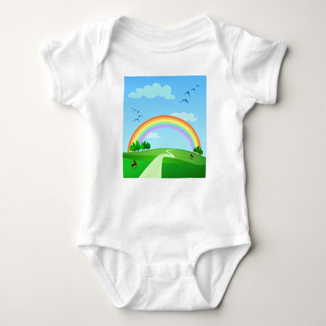 Body Para Bebé Paisaje de primavera, camiseta (Anverso)