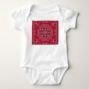 Body Para Bebé Paisley, calaveras, bandana, diseño cuadrado.
