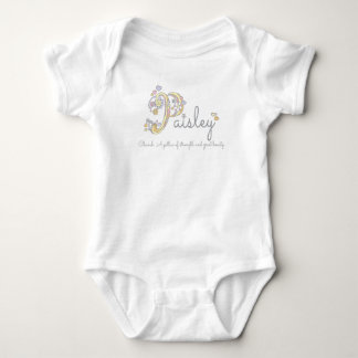 Body Para Bebé Paisley chicas P nombre que significa ropa de bebé