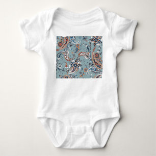 Body Para Bebé Paisley indio de moda: fondo sin costura.