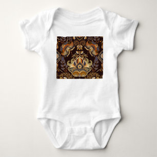 Body Para Bebé Paisley oscuro: floral indio continuo.