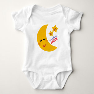 Body Para Bebé Pajamas bebé con gráficos de nombre, luna y estrel