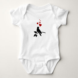 Body Para Bebé pajarito con corazones