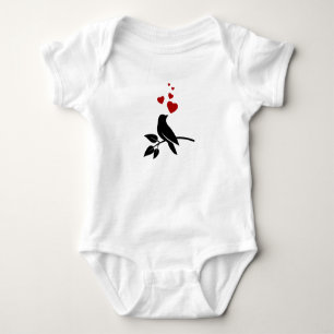 Body Para Bebé pajarito con corazones