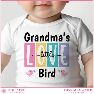 Body Para Bebé Pajarito de amor de la abuela, niña personalizada