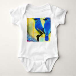 Body Para Bebé Pájaro azul de la felicidad Baby Bodysuit