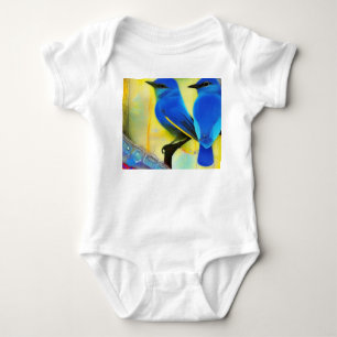 Body Para Bebé Pájaro azul de la felicidad Baby Bodysuit