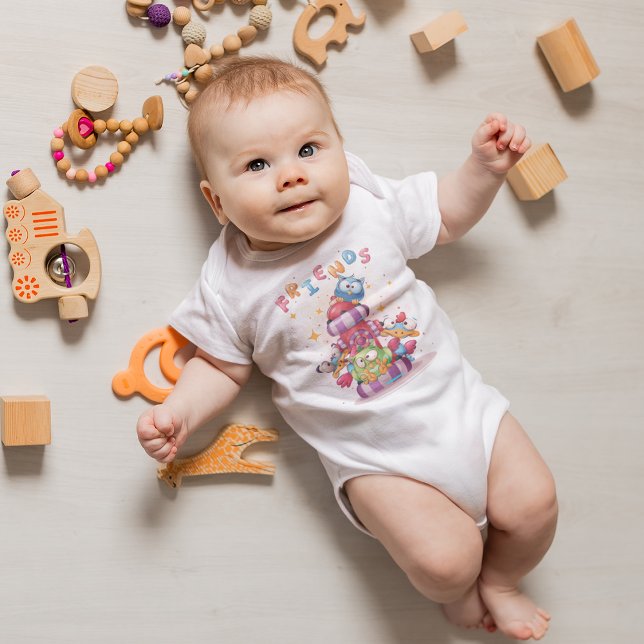 Body Para Bebé Pájaro de amigos de clase (Cute Friends Bird Baby Bodysuit)