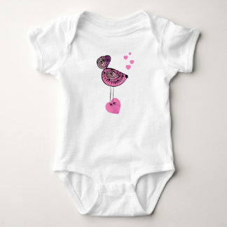 Body Para Bebé Pájaro del amor del rosa del equipo del bebé