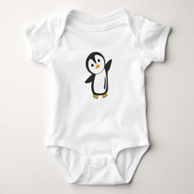 Body Para Bebé Pájaro Divertido De Pingüino Para Niños (Anverso)