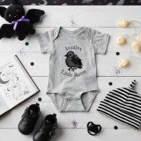 Pájaro gótico pequeño raven negro bebé
