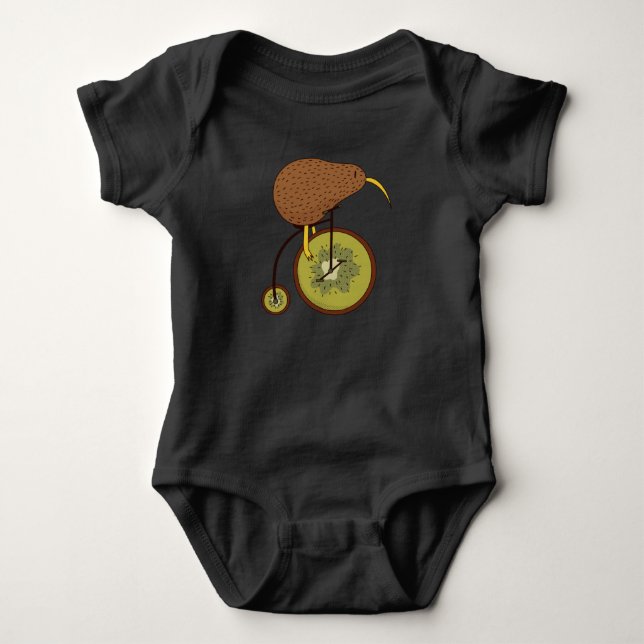 Body Para Bebé Pájaro Kiwi Genial en Diseño de Fruta Kiwi (Anverso)