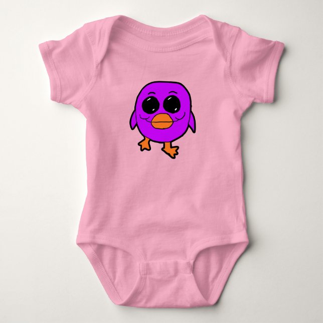 Body Para Bebé Pájaro Morado Kawaii (Anverso)