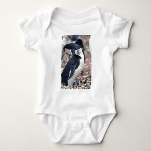 Body Para Bebé Pájaro pingüino animal morado agua blanca negra