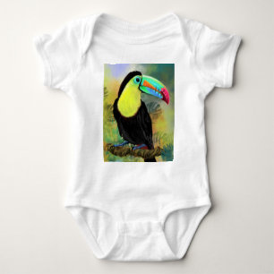 Body Para Bebé Pájaro Toco Tropical Toco Toucan - Pintado mezclad
