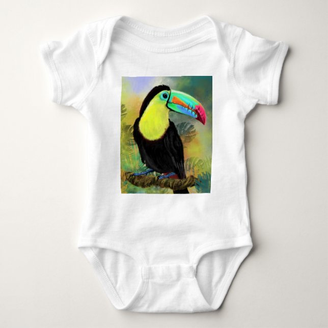 Body Para Bebé Pájaro Toco Tropical Toco Toucan - Pintado mezclad (Anverso)